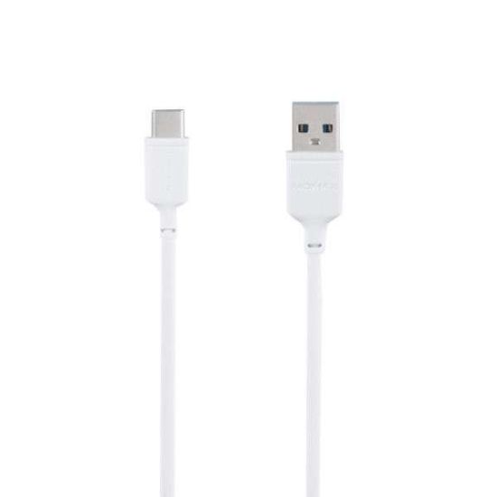 صورة كابل شحن ومزامنة بطرف USB إلى نوع سي من موماكس، 3 امبير 1 متر، ابيض.