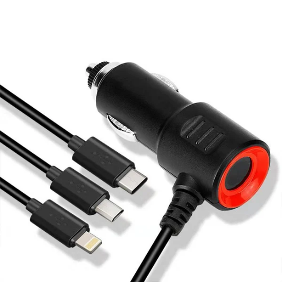 صورة شاحن سيارة من اوريجينال 3 في 1 (Type-C, Lightning ,Micro)