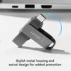 صورة ذاكرة فلاش ميموري جامب درايف مزدوجة D400 سعة 128 جيجابايت بمنفذ USB 3.1 نوع C ونوع A من ليكسار، سرعة قراءة حتى 130 ميجابايت/ثانية