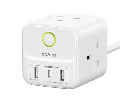 Picture of oraimo OWS-E342 PowerHub 2 1.5M 6-in-1 Power Cub-White
