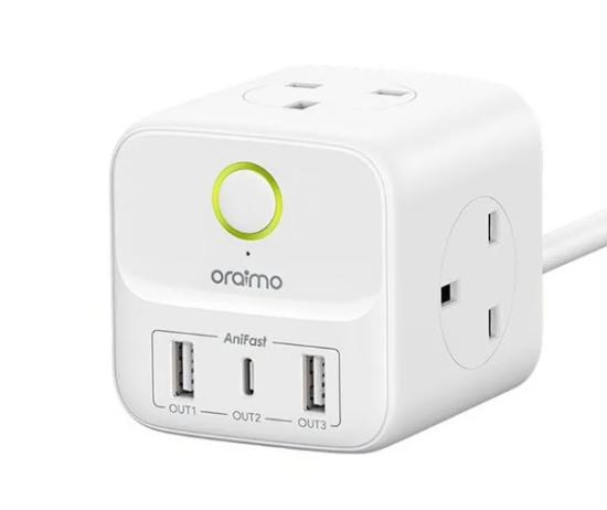 صورة oraimo PowerHub 2 مشترك كهرباء مكعب 6 في 1 بطول 1.5 متر