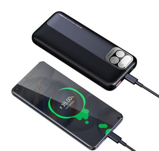 Picture of Recci PB 10000 mAh 22.5W+PD20W-LED display-C+Lightning-Black