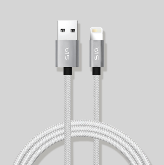صورة كابل سيا 18 وات 1 متر USB-A إلى لايتنينج باللون الفضي