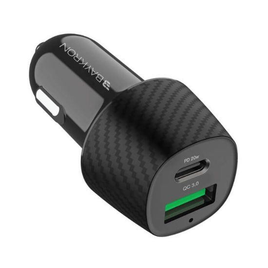 صورة سمارت شاحن سيارة بقوة 36 واط بمخرج USB إلى تايب سي من شركة بايكورن