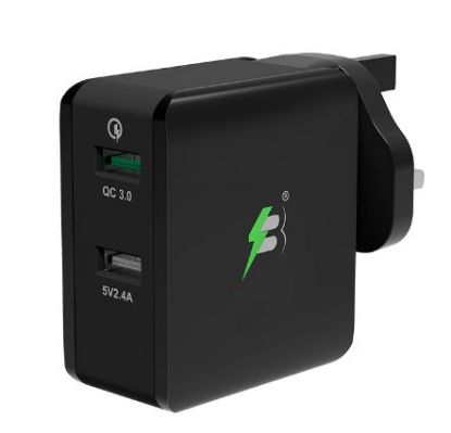 Picture of Spark Berry 2 Port Quick Wall Charger Black