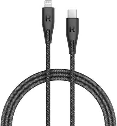 Picture of RAVPower Type-C to Lightning Cable 1.2M Nylon, RP-CB1017 - Black