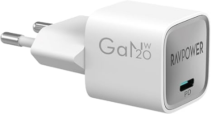 Picture of RAVPower RP-PC1055 Wall Charger, GaN, USB-C, 20W - White